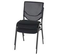 Mendler chaises de conférence T401 empilable siège noir pieds noirs Lot de 2