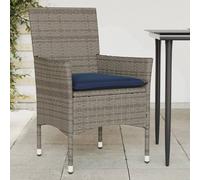vidaXL Chaises de jardin avec coussins 2 pcs. Gris Poly Rattan