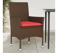 vidaXL Chaises de jardin avec coussins 2 pcs. Marron Poly Rattan