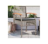 vidaXL Chaises de jardin avec coussins 2 pcs. Gris Poly Rotin Acacia
