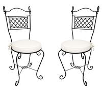 Lot de 2 chaises de jardin de style bohème méditerranéen Rioja, en fer, de couleur noire, hauteur 105 cm