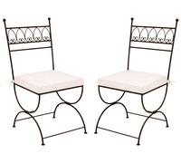 Lot de 2 chaises de jardin de style méditerranéen, modèle Merida, en fer noir, hauteur 100 cm
