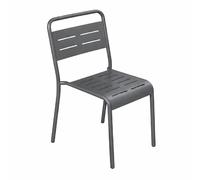 Bergame lot de 2 chaises de jardin empilables gris foncé