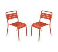 Lot de 2 chaises de jardin empilables terracotta BERGAME
