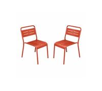 Bergame lot de 2 chaises de jardin empilables terracotta