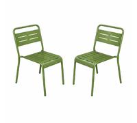 Lot de 2 chaises de jardin empilables vertes BERGAME