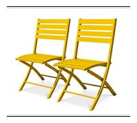 Paris Prix Chaises de jardin Marius – Lot de 2 – Pliantes en aluminium – Jaune moutarde