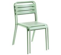 Lot de 2 Chaises de Jardin en Métal Sans Accoudoirs Empilables Vert Lefkada