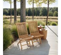Happy Garden Lot de 2 chaises de Jardin Pliantes en Teck Lombok