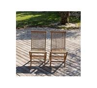 Lot de 2 chaises de jardin en teck LOMBOK