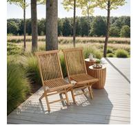 Lot de 2 chaises de jardin en teck LOMBOK