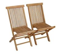 Lot de 2 chaises de jardin en teck lombok