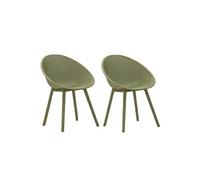 Lot De 2 Chaises Ibiza Vertes En Polypropylène 59X59X83 Cm - Assise Tissée Pour Mobilier Contemporain - Série 940