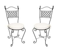 Lot de 2 chaises de jardin de style méditerranéen, modèle Rioja, en fer noir, 105 cm