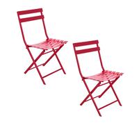 Lot de 2 chaises de jardin pliables en métal Greensboro - Grenade