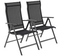 Lot de 2 Chaises de Jardin Pliables - SONGMICS - Dossier réglable sur 8 Positions - Charge 150 kg - Noir