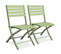Lot de 2 Chaises de Jardin Pliantes Marius 82cm Vert Lagune