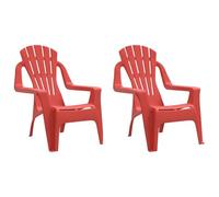 Lot de 2 chaises de jardin pour enfants, rouge, 37 x 34 x 44 cm, PP, aspect | Polypropylène PP, texture effet bois, assise 25 x 22 cm, hauteur 15 cm, poids maximum 25 kg, âge 1-3 ans