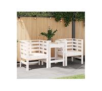 vidaXL Chaises de jardin 2 pcs. Blanc 61,5x53x71 cm Pin massif