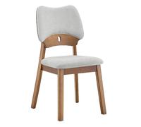 Lot de 2 chaises de salle à manger 43/42/46 cm grises en hévéa dossier papillon