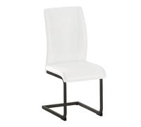 Lot de 2 chaises de salle à manger 44,5/43/50 cm blanches en simili cuir ergonomiques
