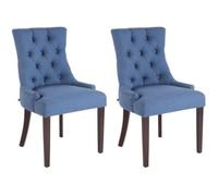 Lot de 2 chaises de salle à manger Aberdeen en tissu , Bleu-Antique