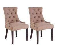 Lot de 2 chaises de salle à manger Aberdeen en tissu , Taupe-Antique