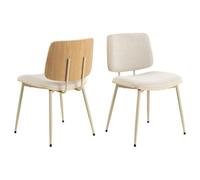 Lot de 2 chaises de salle à manger AULNE - Beige