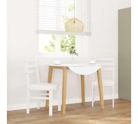 Lot de 2 chaises de salle à manger blanches en bois massif d'hévéa | Design ergonomique, dossier confortable, pieds en bois stables, utilisation salle à manger et salon, charge 110 kg