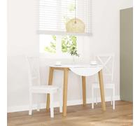 Lot de 2 chaises de salle à manger blanches en bois massif d'hévéa | Design ergonomique, dossier confortable, pieds en bois, salle à manger, salon, 110 kg, assemblage requis