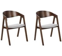 Lot de 2 chaises de salle à manger bois sombre et gris YUBA