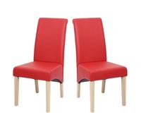 Lot de 2 chaise en bois non pliable H. 99 cm interieur rouge