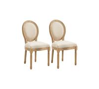 HOMCOM Ensemble de 2 chaises de salle à manger chaise de cuisine design vintage et élégant mousse épaisse dossier rond sans accoudoirs