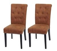 Lot De 2 Chaises De Salle À Manger Chesterfield Ii Imitation Daim, Pieds Foncés Multicolore