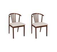 Lot de 2 chaises de salle à manger CRAIG Bois Marron foncé
