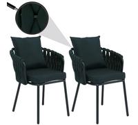 Mendler Lot de 2 chaises de Salle à Manger en Aluminium HWC-P89 Vert