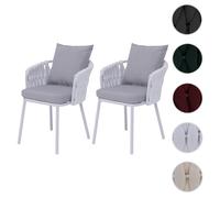 Lot de 2 chaises de salle à manger en aluminium HWC-P89 gris clair
