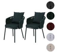 Mendler Lot de 2 chaises de Salle à Manger en Aluminium HWC-P89 Vert