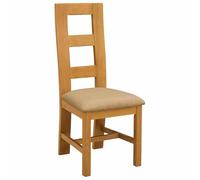 Lot de 2 chaises de salle à manger en bois massif chêne beige 45 x 51 x 105 | Minimaliste, robuste, siège rembourré, facile à nettoyer avec un chiffon humide, double pack, salle à manger, cuisine, chêne