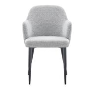 Lot de 2 chaises de salle à manger en tissu, Gris Aosom France