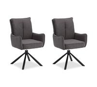 Lot de 2 chaises de salle à manger fauteuil pivotante à accoudoirs Homestyle4u