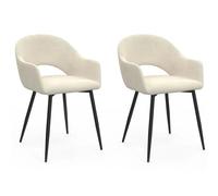 IDMARKET Lot de 2 chaises de salle à manger CLARA en velours beige