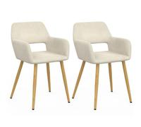 Lot de 2 chaises de salle à manger, fauteuils de table HOLY en velours beige