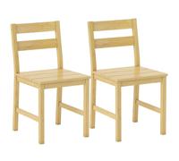 HOMCOM Lot de 2 chaises de Salle à Manger en Bambou, chaises de Cuisine sans accoudoirs avec Assise à Lattes et Dossier incurvé, pour Salon, Maison, Effet Bois Naturel