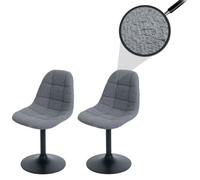 Lot de 2 chaises de salle à manger HWC-A60, chaise de cuisine chaise pivotante, acier MVG tissu/textile bouclé (450g/m²) gris foncé