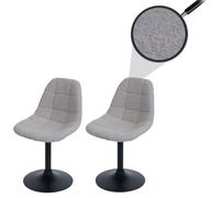 Lot de 2 chaises de salle à manger HWC-A60, chaise de cuisine chaise pivotante, acier MVG tissu/textile bouclé (450g/m²) taupe