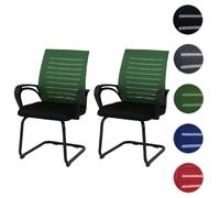 Lot de 2 chaises de salle à manger MENDLER HWC-K51 vertes, piètement noir Vert
