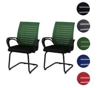 Lot de 2 chaises de salle à manger MENDLER HWC-K51 vertes, piètement noir Vert