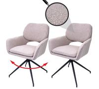 Mendler Lot de 2 chaises de Salle à Manger HWC-N74 MVG Beige