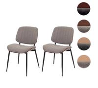 Mendler Lot de 2 chaises de salle à manger HWC-O44 – aspect noyer, gris clair – Öko-Tex MVG